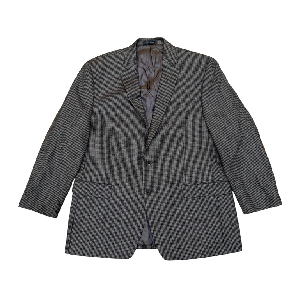 Lauren Ralph Lauren Mens 44R Wool Houndstooth Sport Coat Blazer Elbow Patches